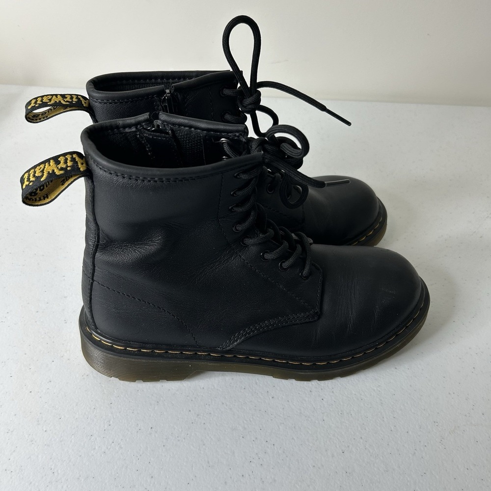 Dr. Martens 1460 Y Softy T Leather Lace Up Boots Size 5M 6L Black Side Zipper - Picture 2 of 8